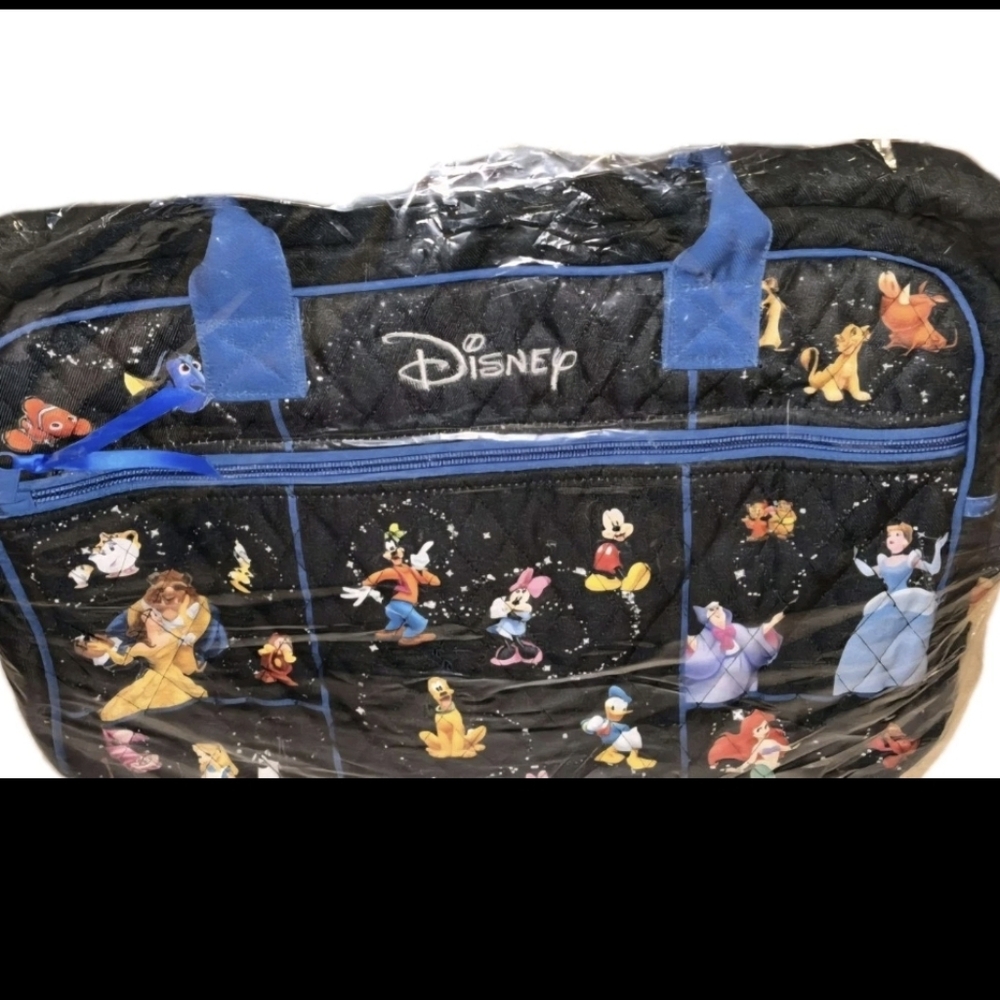 Loungefly Disney Princesses Mickey Minnie Allover Print Blue Tote Shoulder Bag - Picture 5 of 5